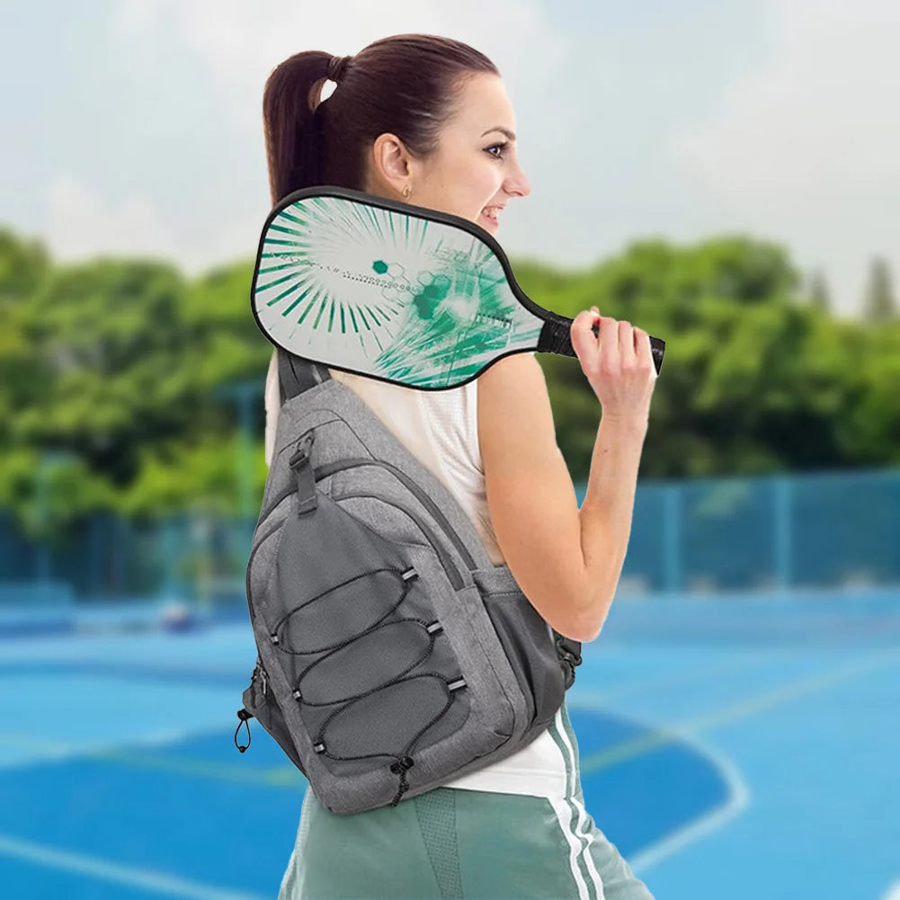 Crossbody Sling Bag Pickleball Backpack Paddle Bag for Men and Women
