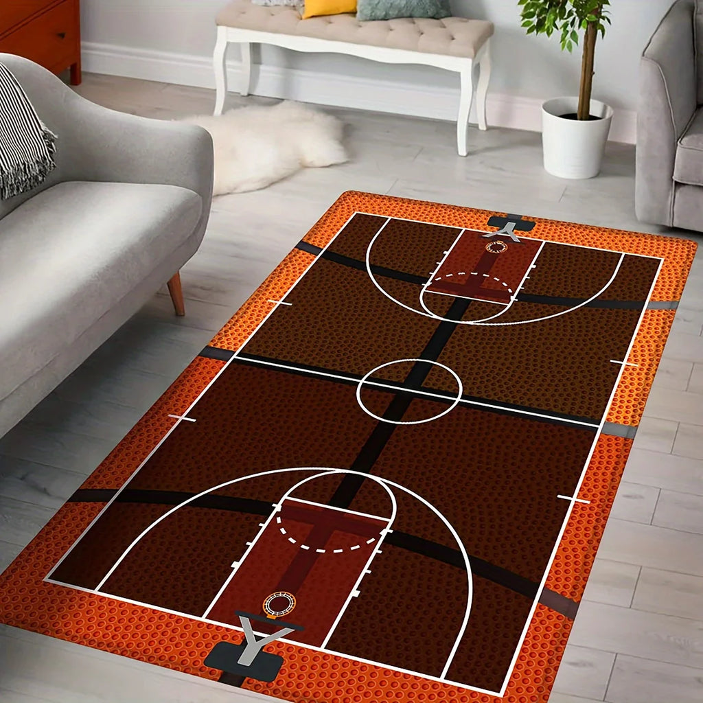 Basketball Court Print Area Rug