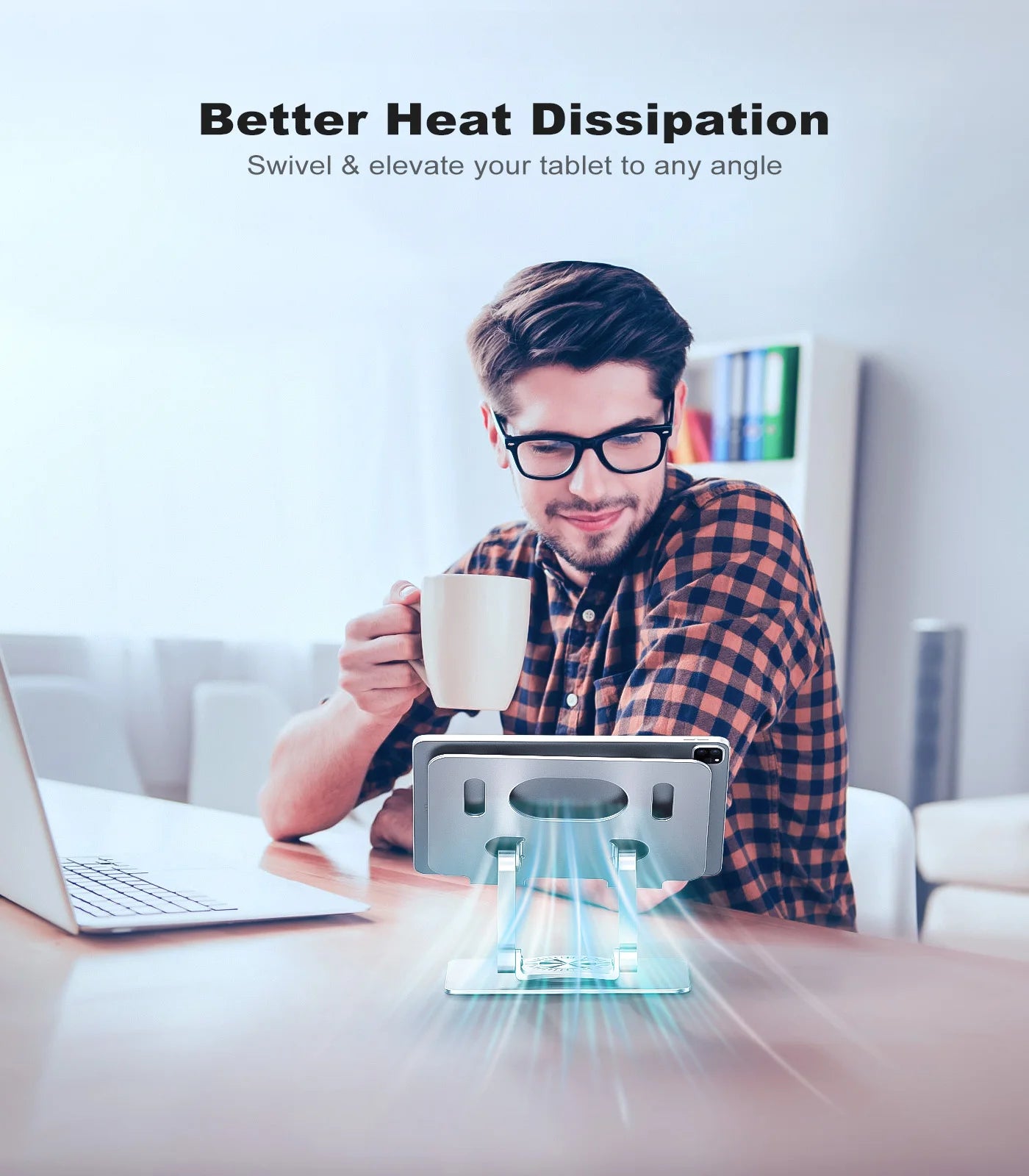 Adjustable with 360 Swivel Base Aluminum Tablet Stand - Holder