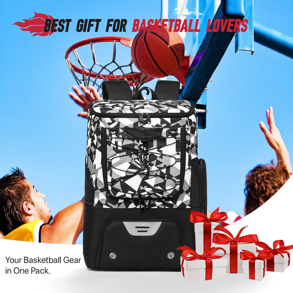 Sports Training Equipment Backpack with Separate Ball holder & Shoes Compartment Gym Backpack for Basketball Soccer