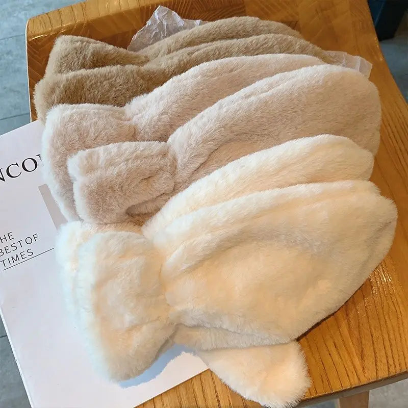 Women Lovely Sweet Soft Fluffy Warm Gloves