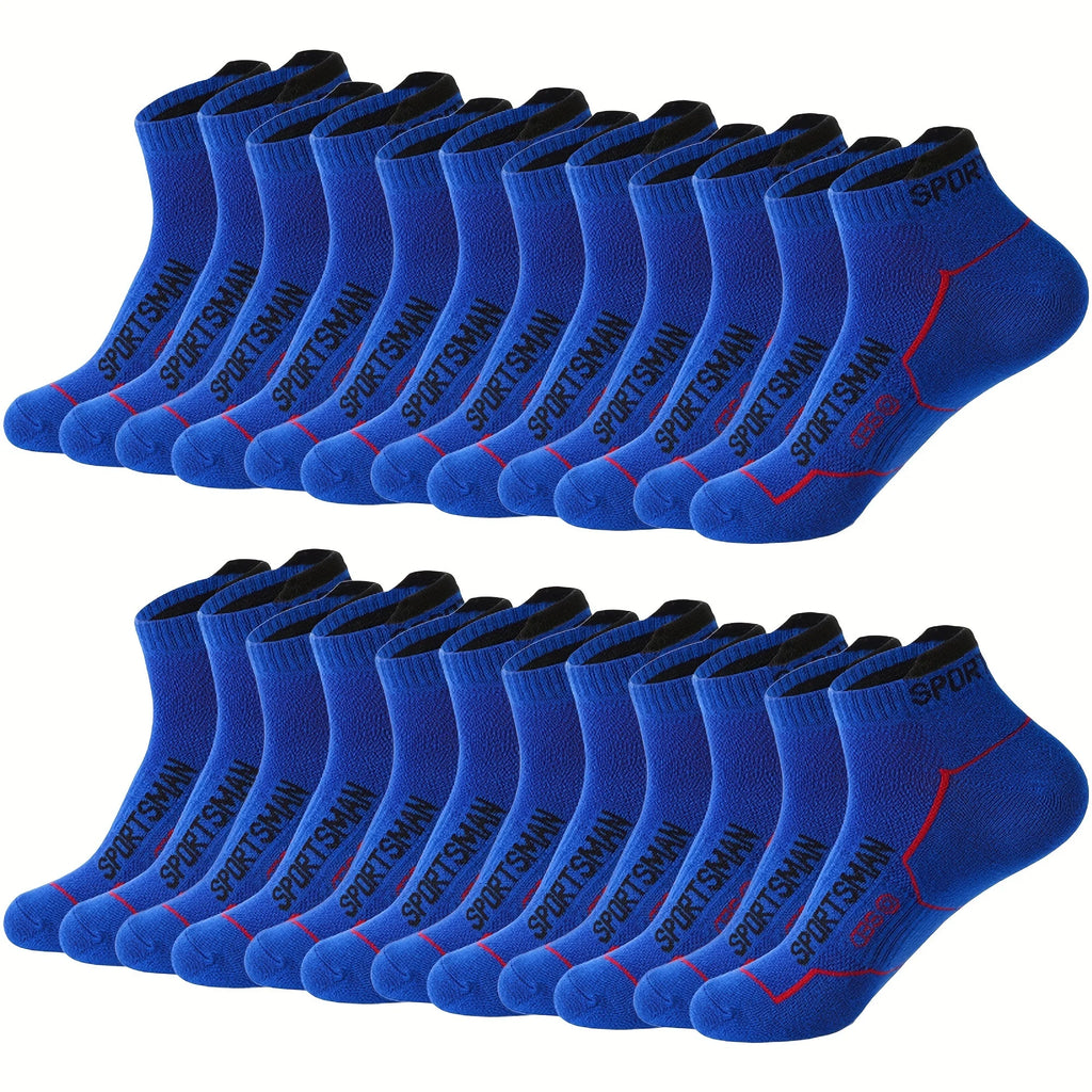 6 Pairs Mid Crew Sports Socks, Sweat-Absorbent Comfortable Breathable