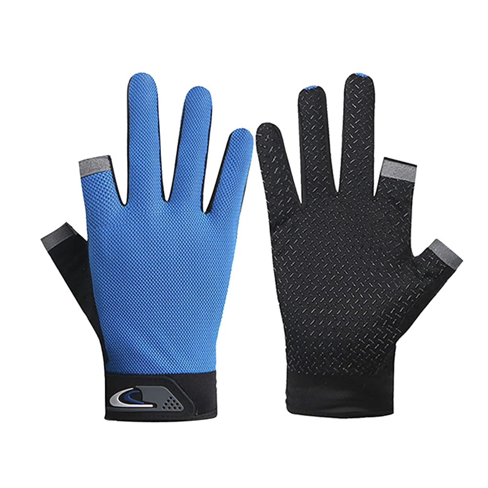 Gloves 2 Cut Fingers Sport Cycling Mitten Men Women