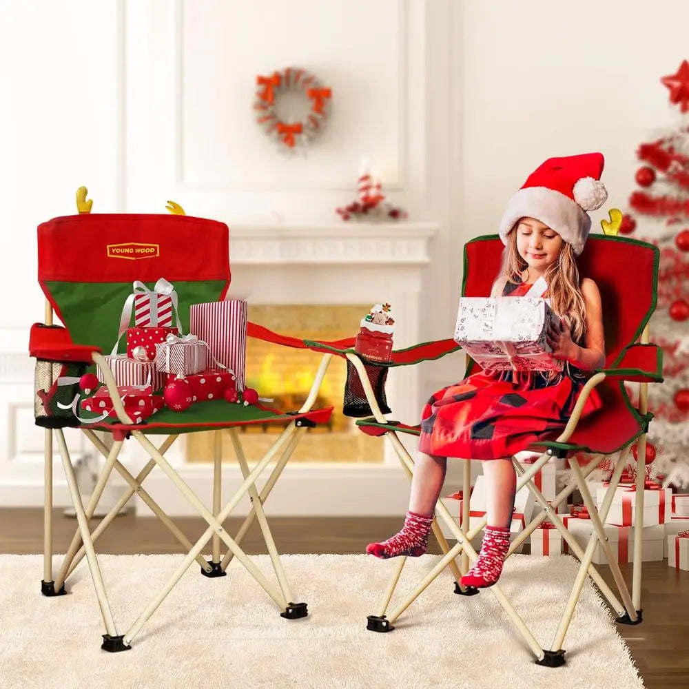 Portable Camping Outdoor Foldable Chair, Included Mesh Cup Holder & Safety Lock