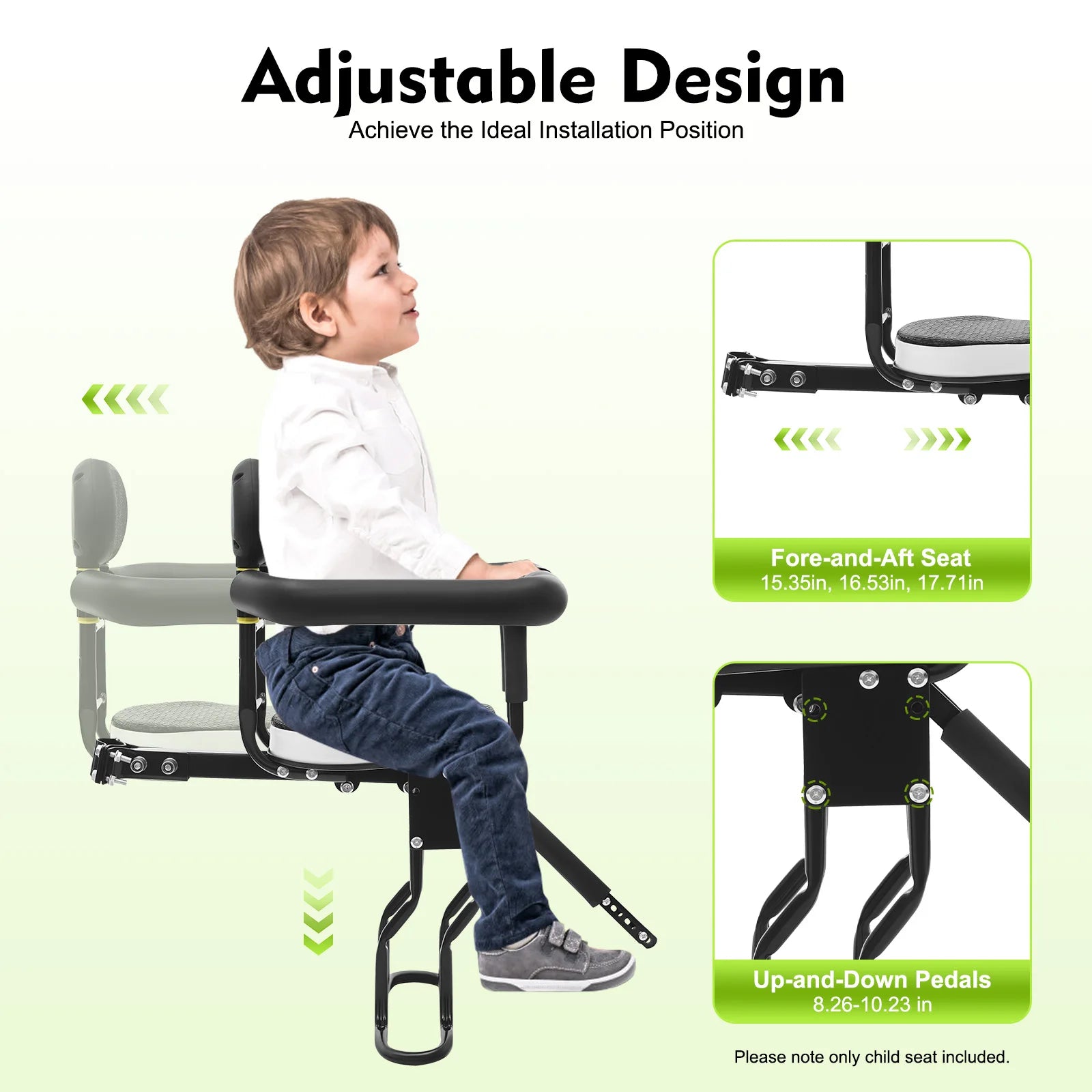 Bike Seat Mounted Child Carrier For Children 1~5 Years Old Kids