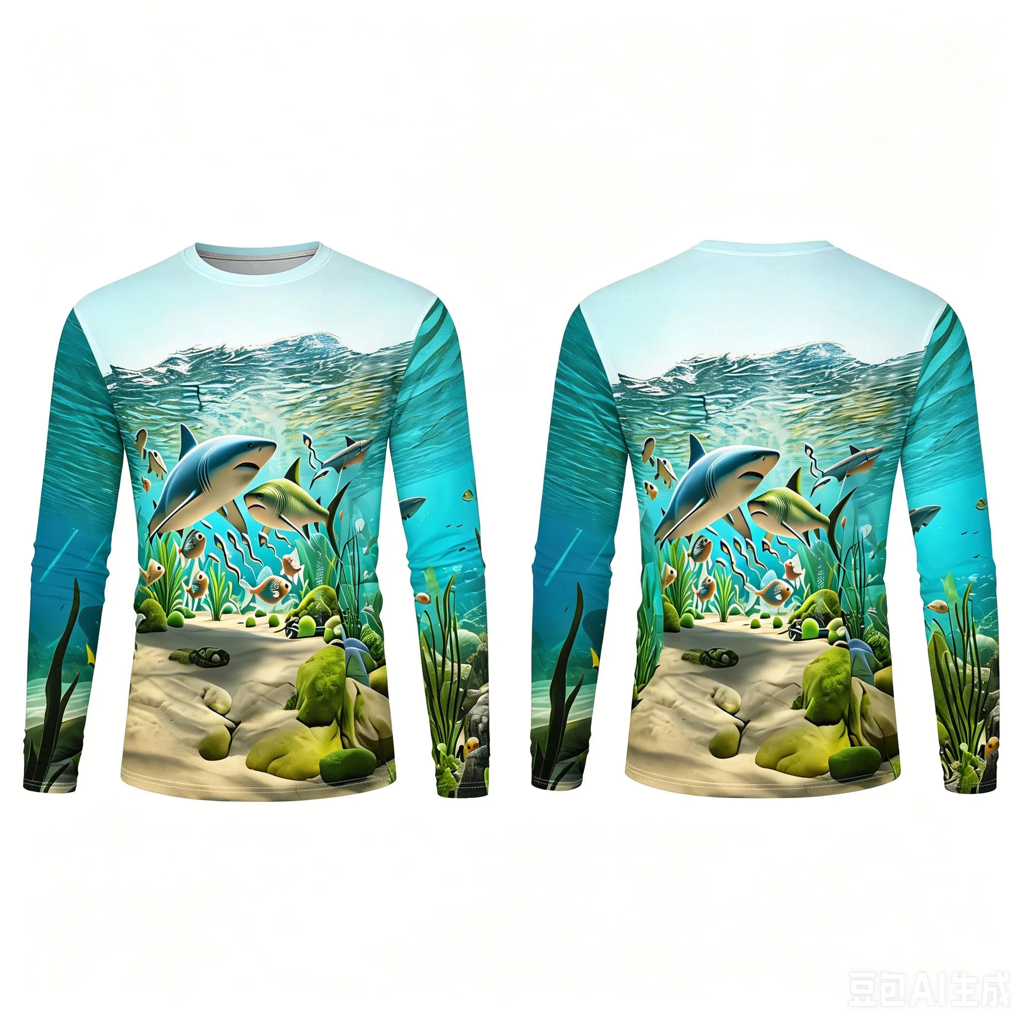 Fishing T Shirt for Men Summer Outdoor Fishing Apparel Sun Protective Long Sleeve 3D Printed Casual Tee UV Resistant Quick Dry