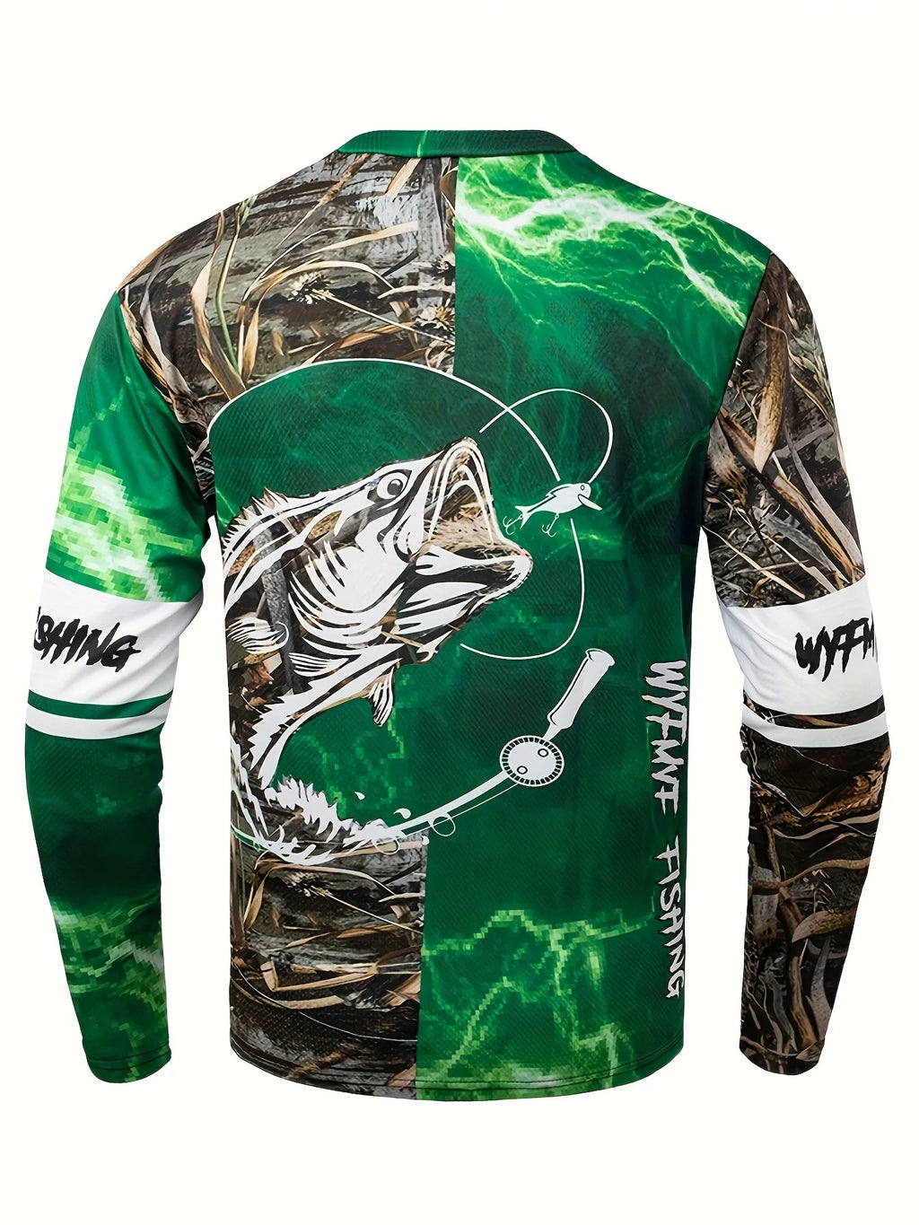 Fishing T Shirt for Men Summer Outdoor Fishing Apparel Sun Protective Long Sleeve 3D Printed Casual Tee UV Resistant Quick Dry