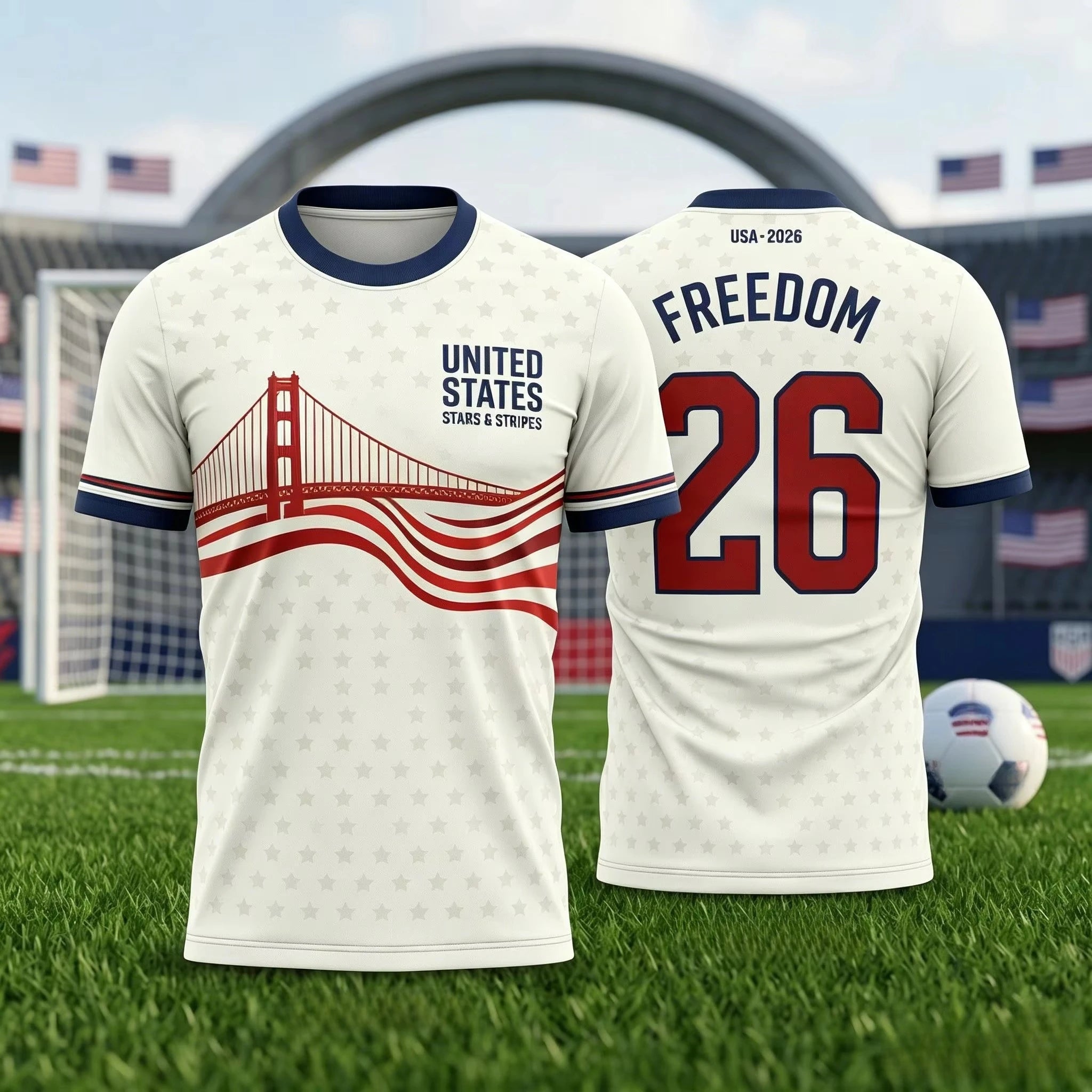 2026 USA Fan Soccer Jersey Unisex Adults & Kids Stars Stripes Patriotic Football Shirt Casual Athletic Top Fan Training Wear