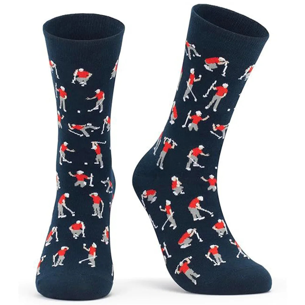 3 styles Golf Socks Rugby Running Hiking Athletic Socks Machine Washable Mid-Calf Socks Sports Footwear for Man Athletes Gifts