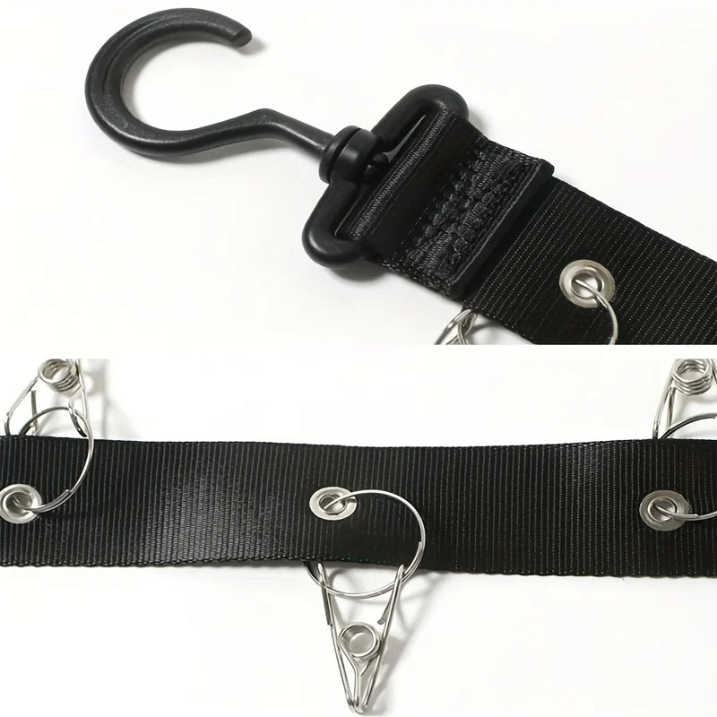 Baseball Cap - Hat Rack organizer 1pc with Eight Clips, Can Hold 16 Hats