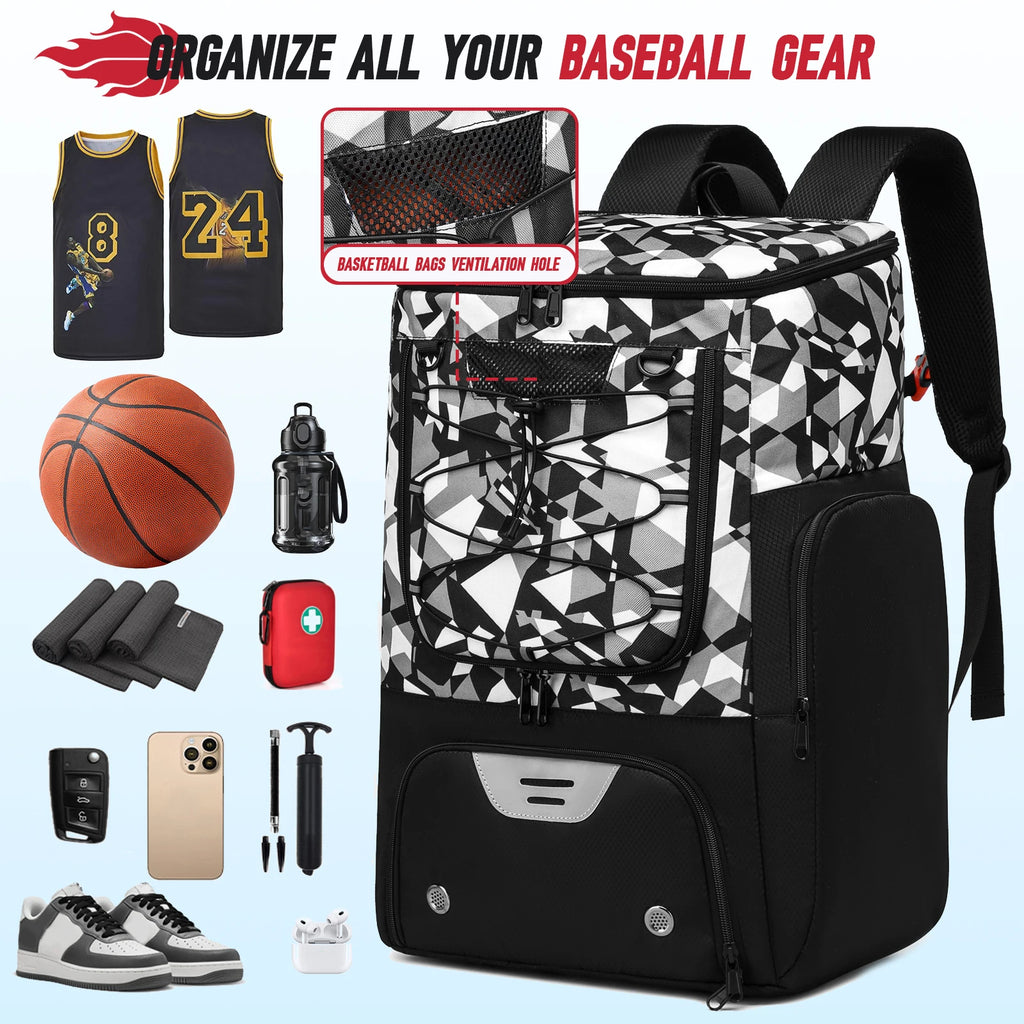 Sports Training Equipment Backpack with Separate Ball holder & Shoes Compartment Gym Backpack for Basketball Soccer