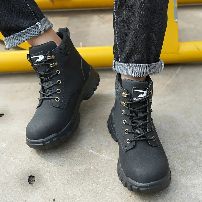 Safety Shoes Steel Toe High Top Boots for Men
