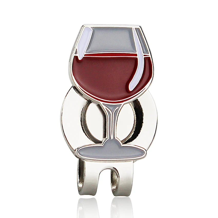 24 Kinds Different Design Golf Marker w Golf Hat Clip Clamp Golf Ball Mark animals wine cup plants shoes flag 1pcs
