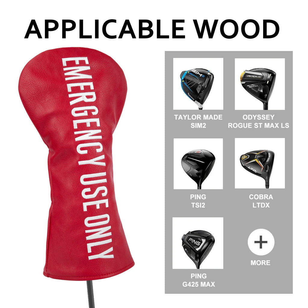 Factory Price Golf Club Headcovers Red Premium Leather Golf Driver Fariway Wood Covers Hybrid Head Covers 3 Wood Golf Head Cover