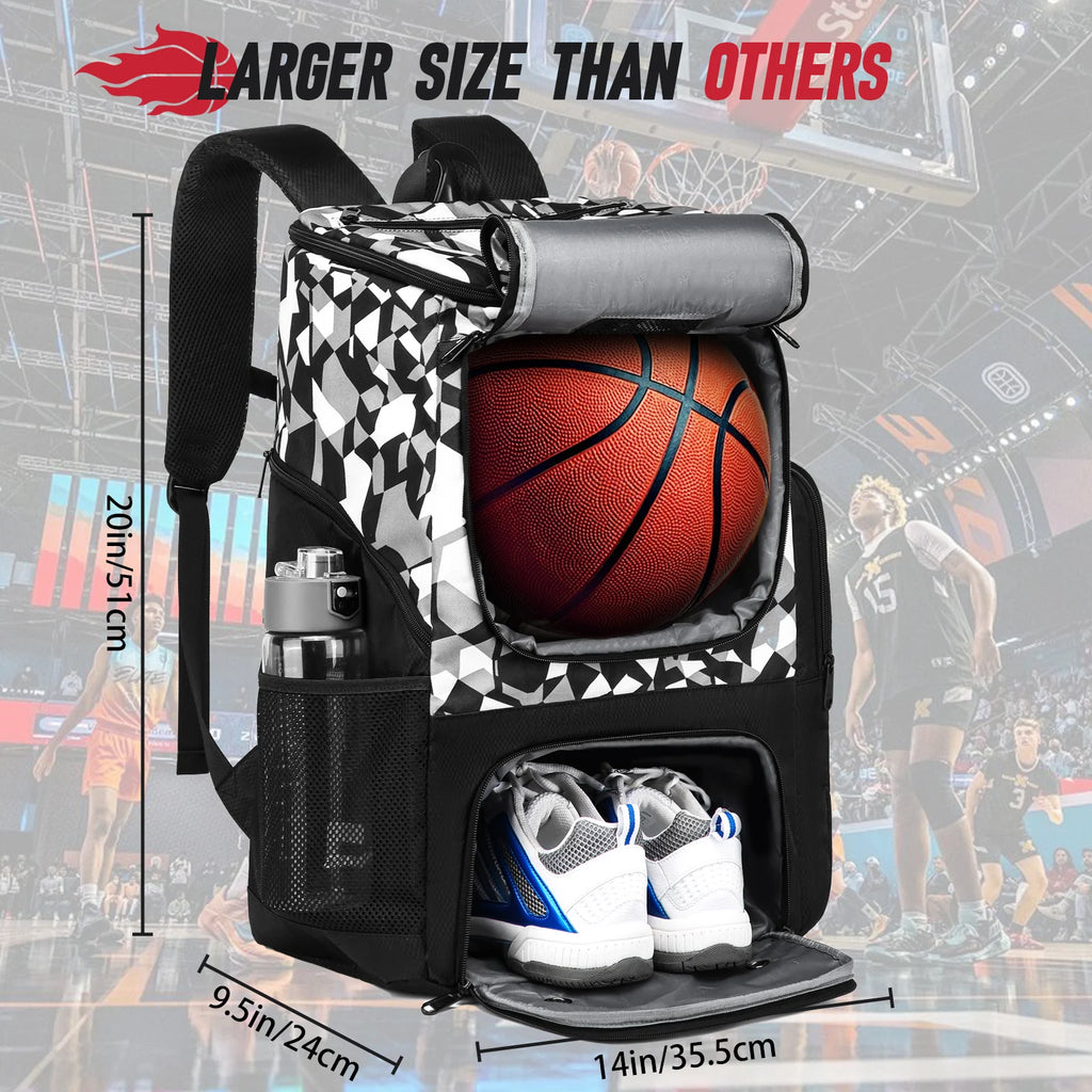 Sports Training Equipment Backpack with Separate Ball holder & Shoes Compartment Gym Backpack for Basketball Soccer