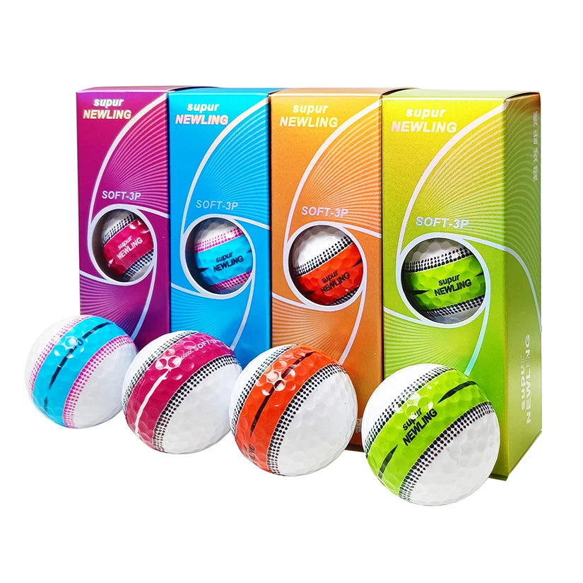 3pcs/box Supur NEWNING Golf Games Ball Super Long Distance Three layer Ball for Professional Competition Game Ball Golfers Gift
