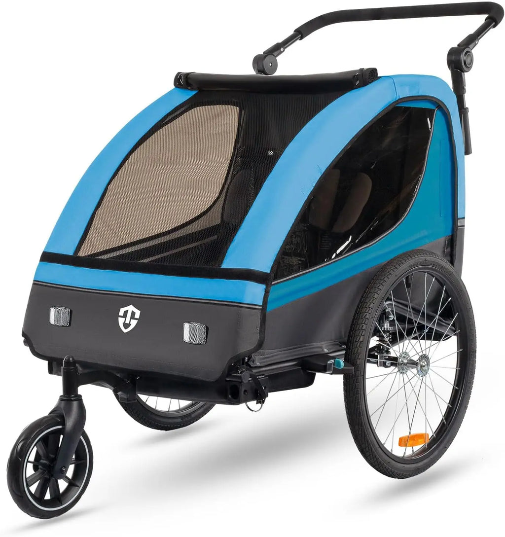 Bike Trailer & Stroller 2 in 1 Double Seat for Toddlers, and Kids