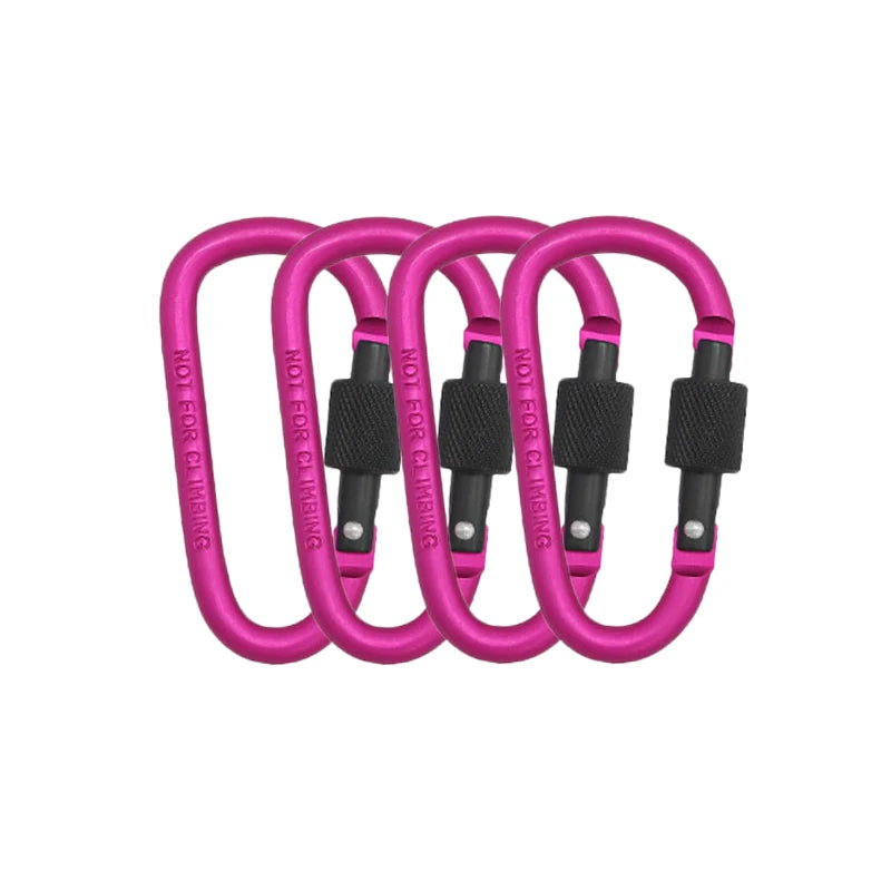 4Pcs Carabiner Clips with Screw Gate Carabiners