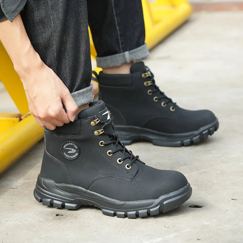 Safety Shoes Steel Toe High Top Boots for Men