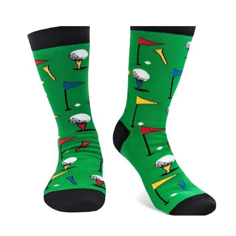 3 styles Golf Socks Rugby Running Hiking Athletic Socks Machine Washable Mid-Calf Socks Sports Footwear for Man Athletes Gifts