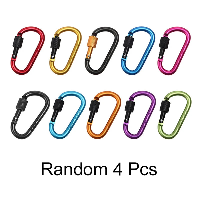 4Pcs Carabiner Clips with Screw Gate Carabiners