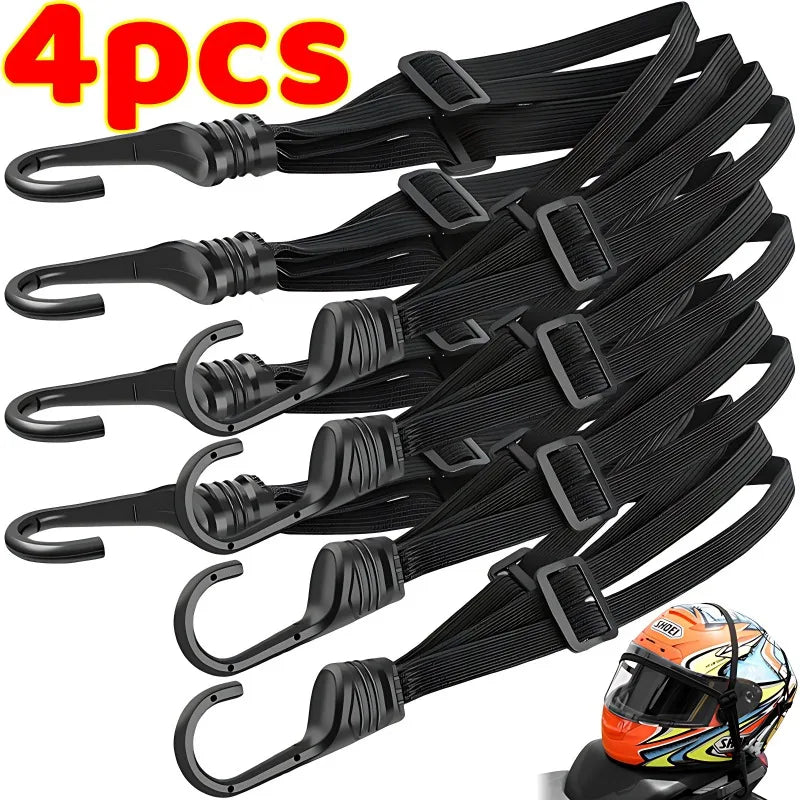 Motorcycle Back Seat Helmet Holder - Elastic Adjustable Fix Rope