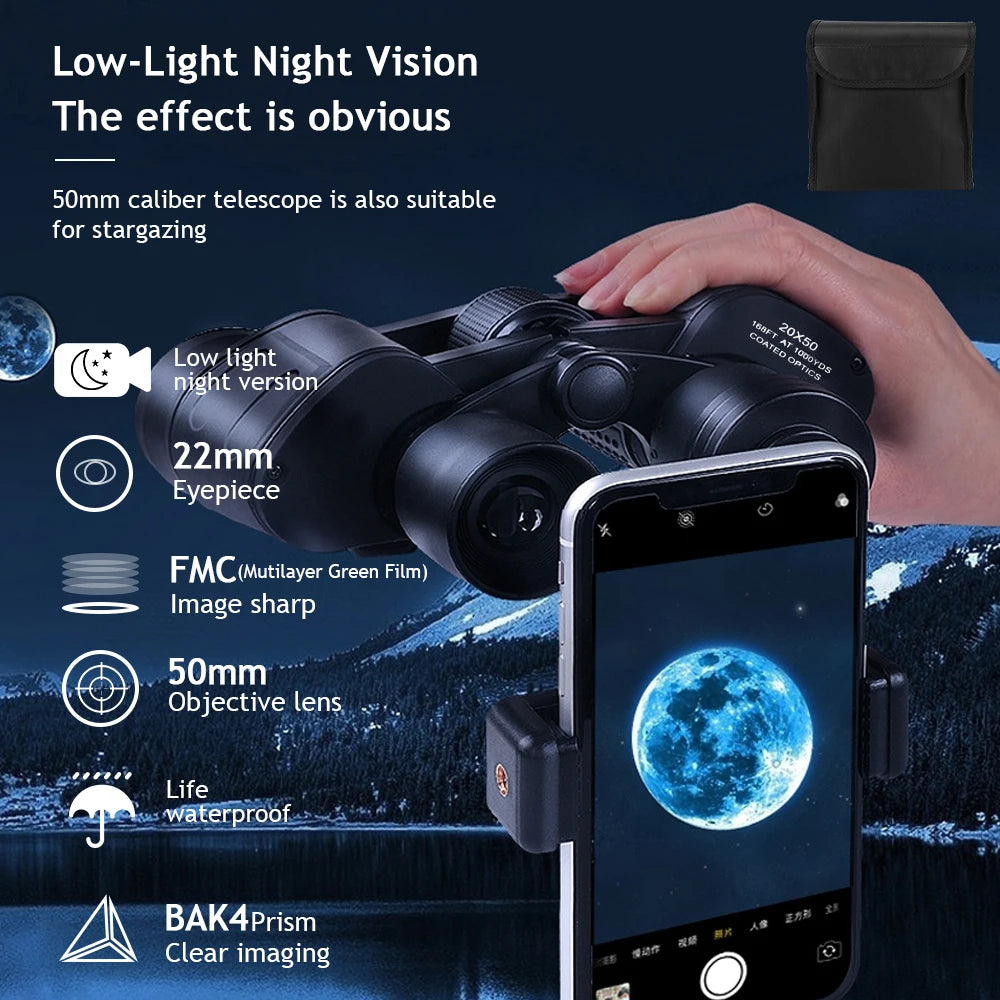 180x100 Zoom Binoculars  Day Night Vision Long Range