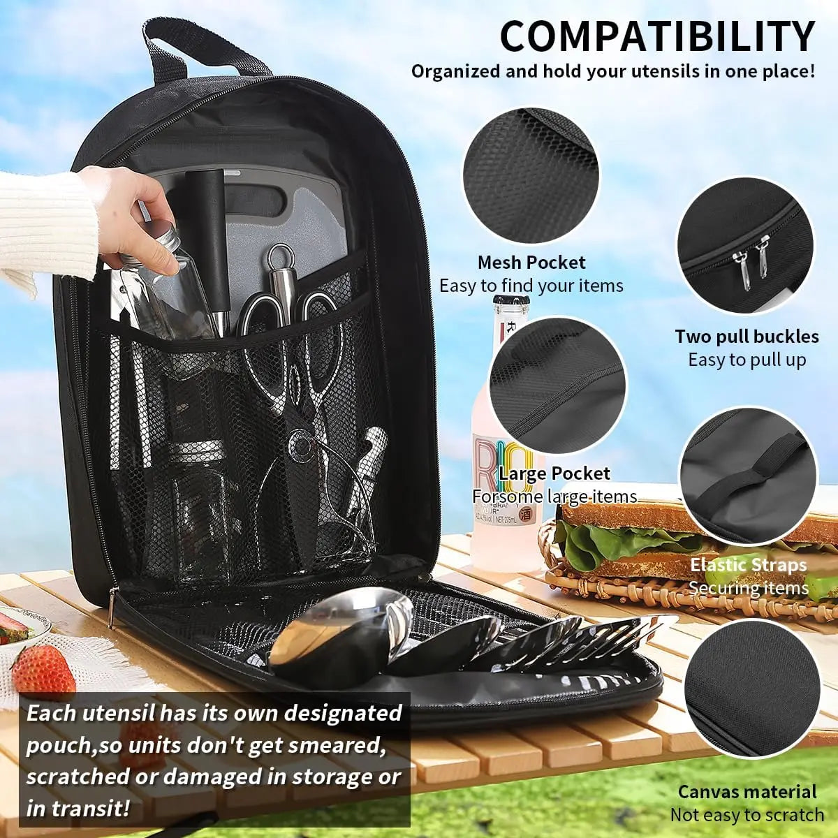 Camping Cooking Utensils Set - RV & Backpacking Gear, Hiking Supplies