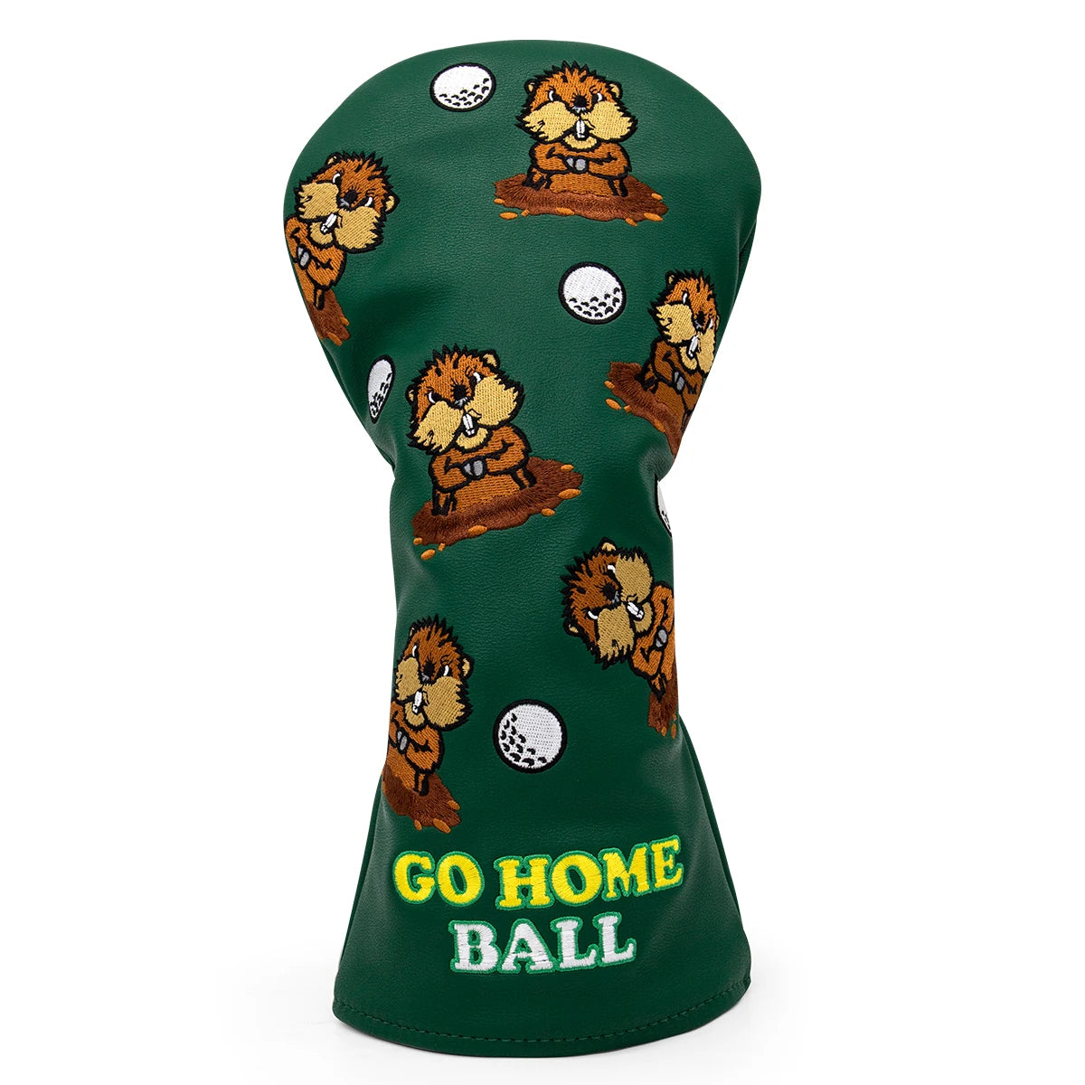 Green Leather Groundhog Golf Driver Fairway Wood Hybrid/UT  Headcover Club Head Cover High Quality Embroidery