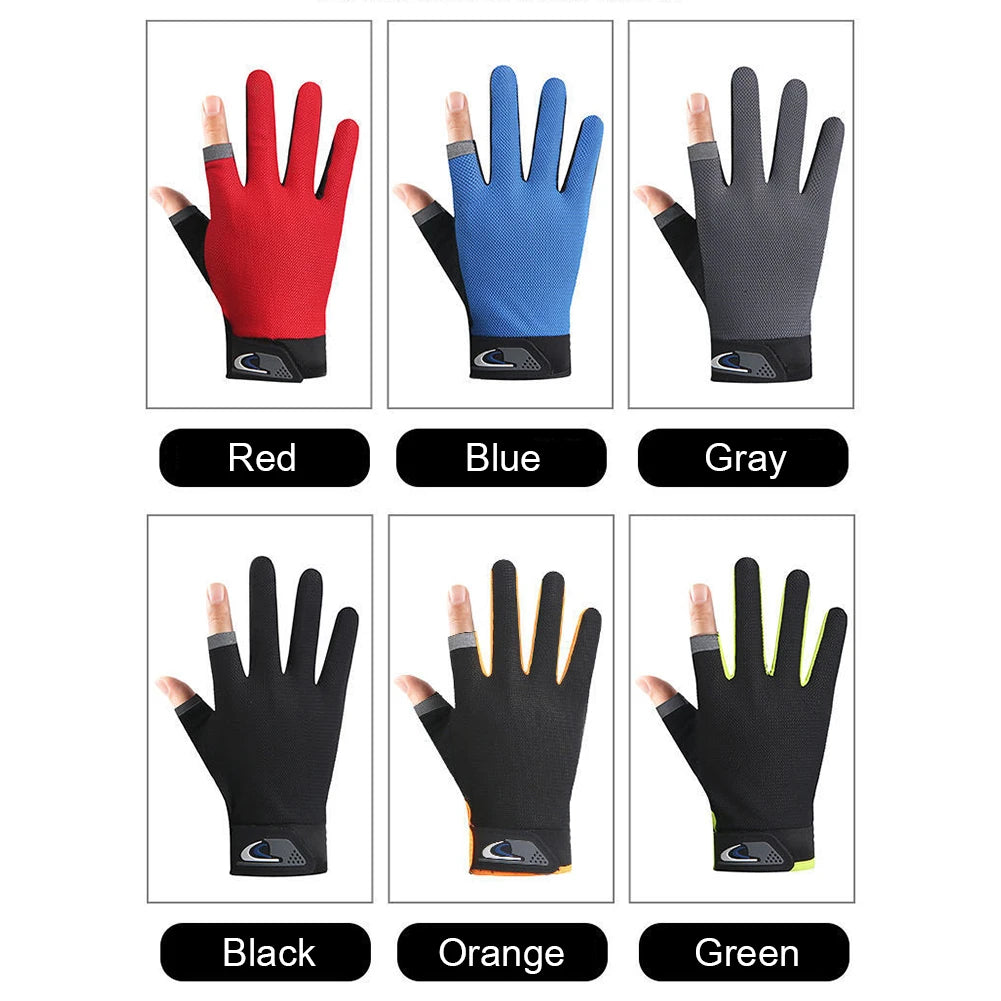 Gloves 2 Cut Fingers Sport Cycling Mitten Men Women