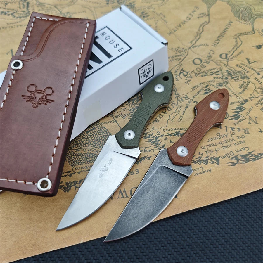 Fixed Blade Knife with Leather Sheath