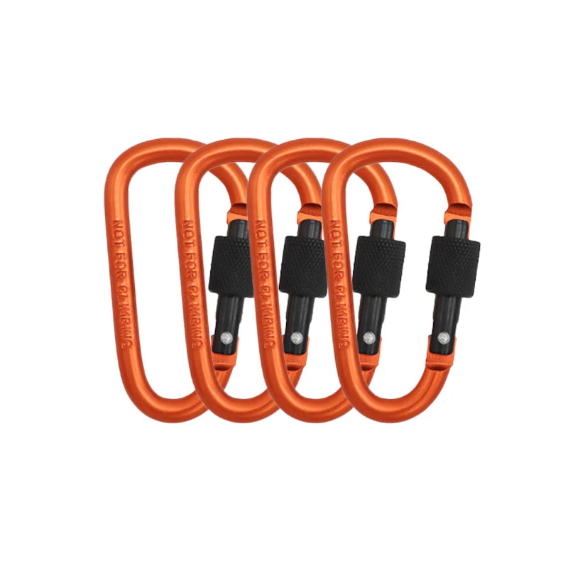 4Pcs Carabiner Clips with Screw Gate Carabiners