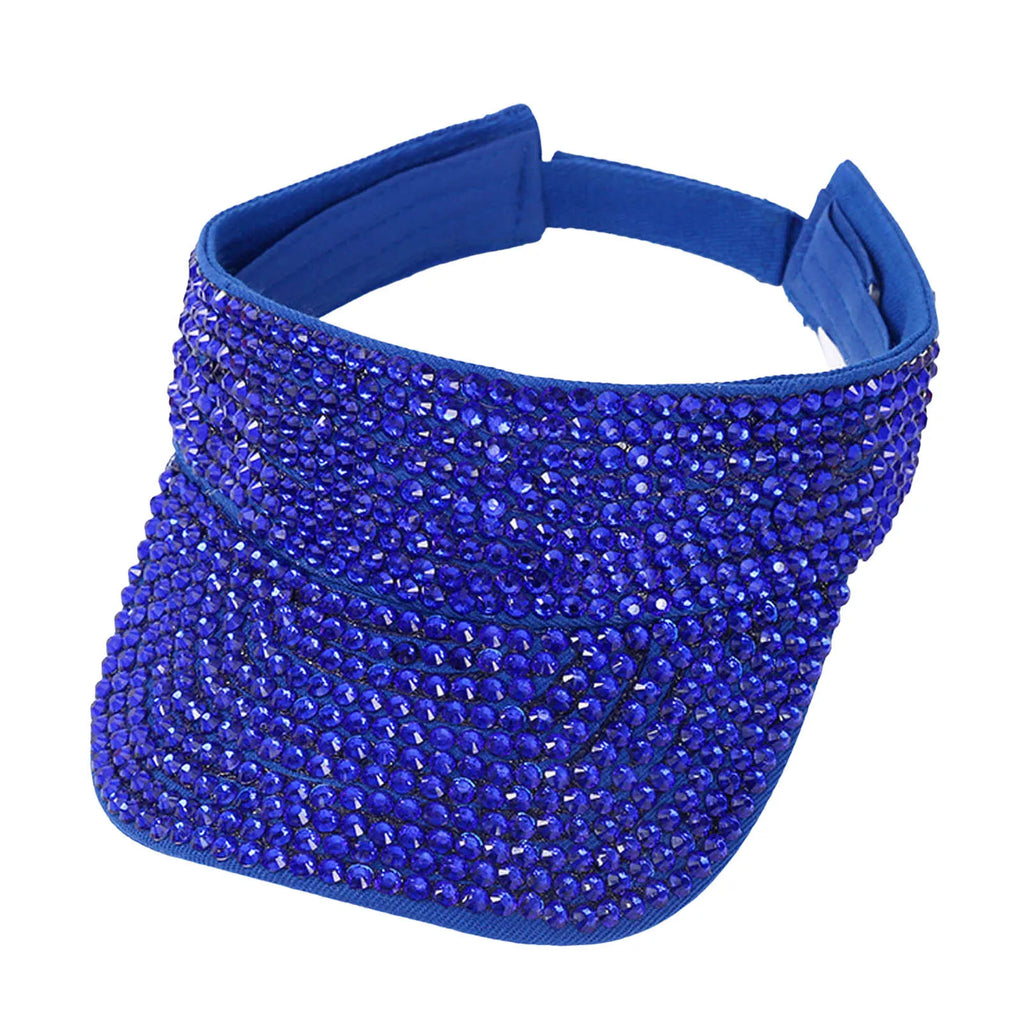 Glitter Visor Shiny Rhinestones Sport Cap Solid Empty Top Hats Golf Cap Adjustable Baseball Cap Outdoor Sun Hat For Women Men