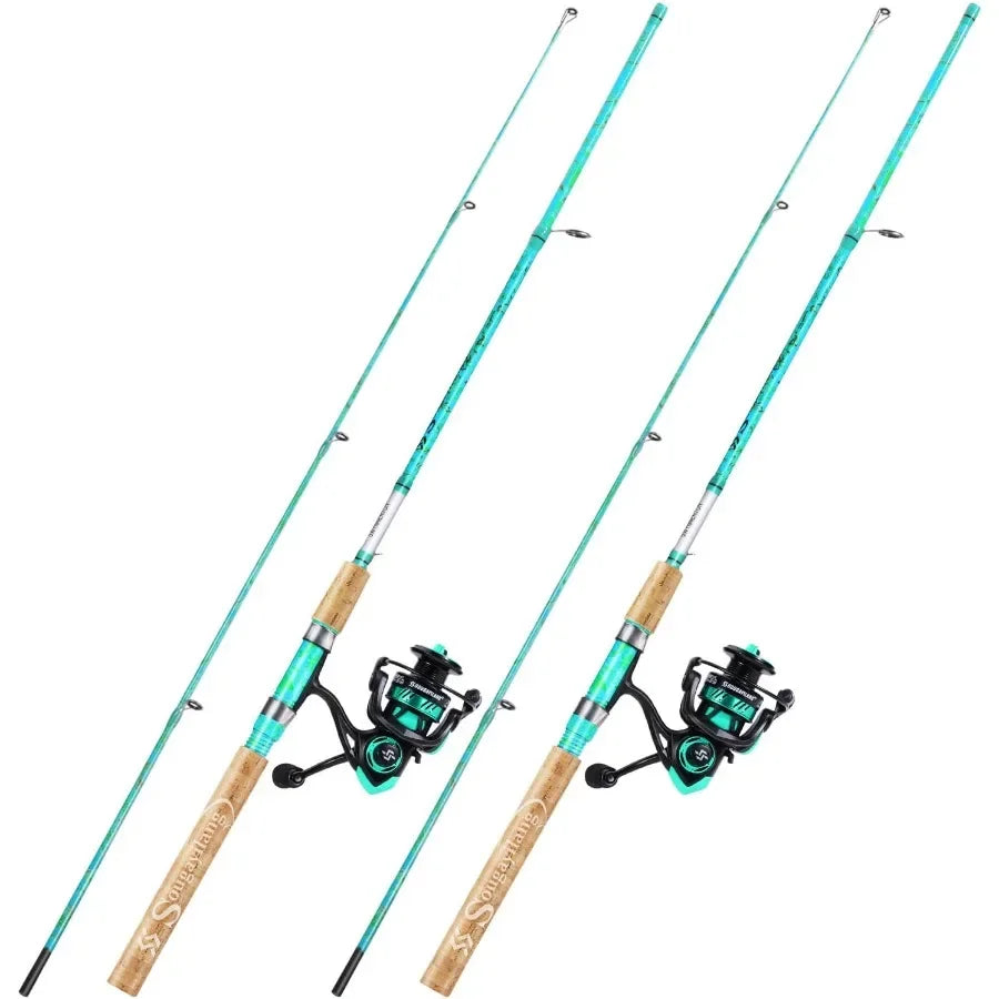 2Piece 5Foot 6Inch Graphite Fiberglass Fishing Rod and Reel Combo