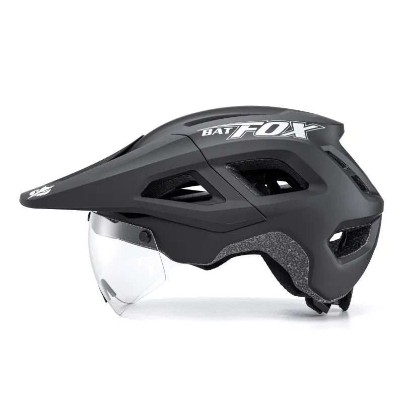 BATFOX Bike Helmet Magnetic goggles Lens & Sun Visor In-mold Road MTB Bicycle Helmets Men Women Cycling Helmet Sports Equipment