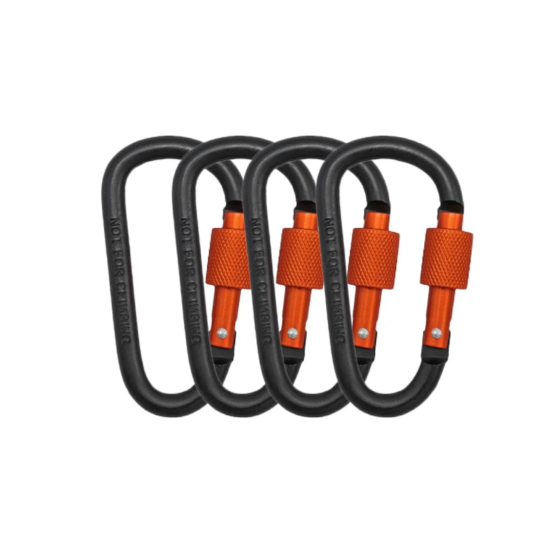 4Pcs Carabiner Clips with Screw Gate Carabiners