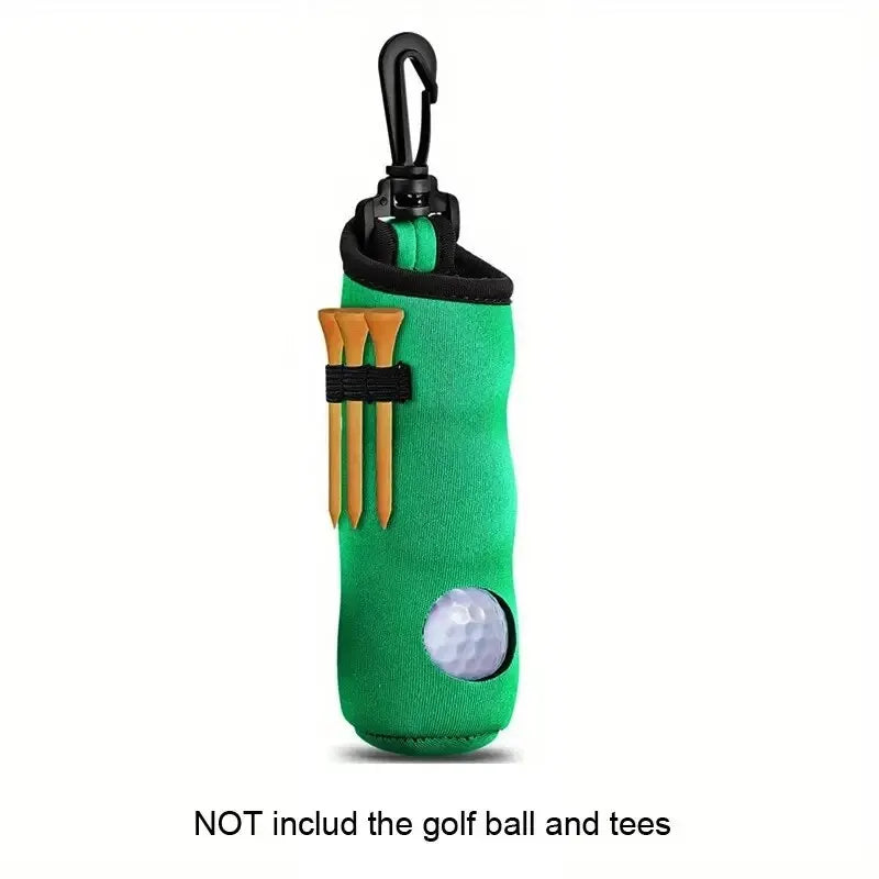 Golf Tee Holder, Golf Ball Carry Bag Pouch with Keychain Belt Clip