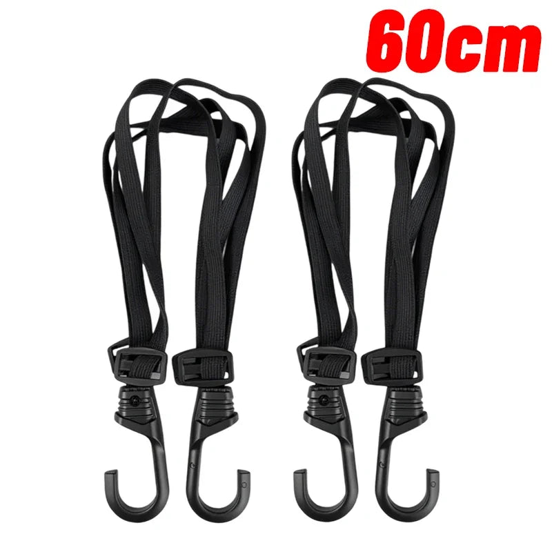 Motorcycle Back Seat Helmet Holder - Elastic Adjustable Fix Rope