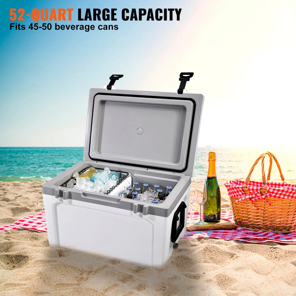 Portable Cooler Holds 50 Cans with Heavy Duty Handle