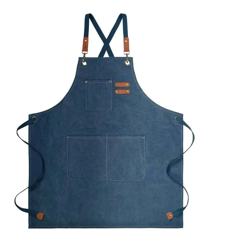 Household Canvas Apron Oil-proof Men Women Adult With Tool Pockets