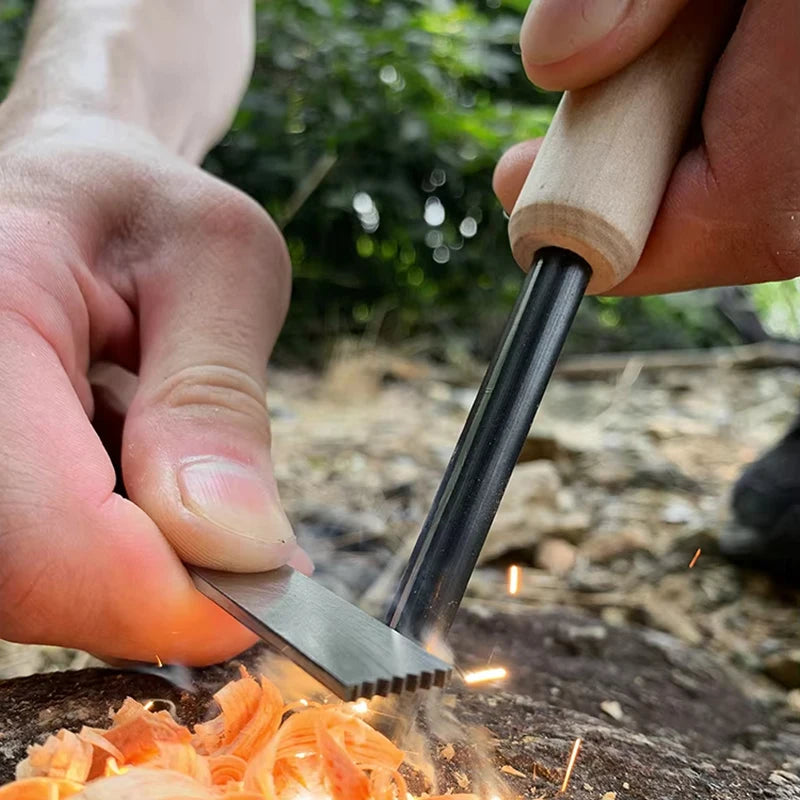 Outdoor Camping Flint Magnesium Rod Set Waterproof with White Steel Scraper Gnition Flint Rod EDC Survival Fire Starting Tool