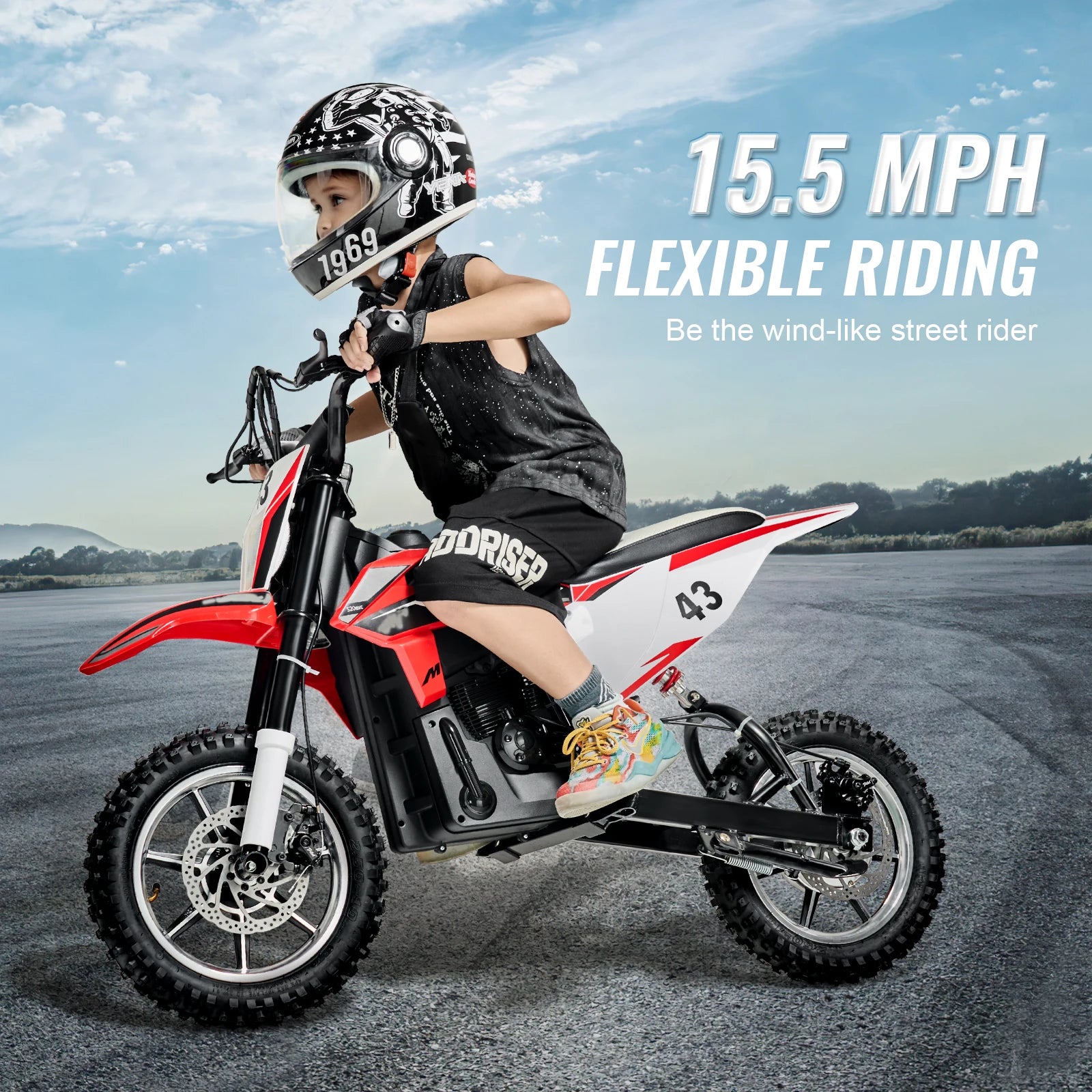 Electric Motorcycle 36V Kids with Speed up to 15.5mph