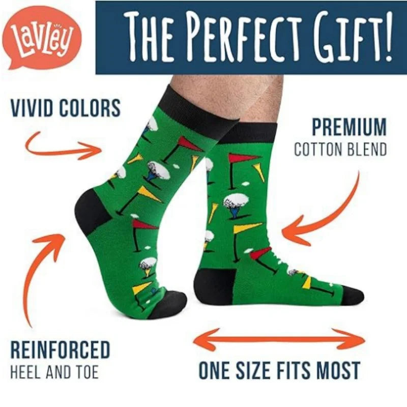 3 styles Golf Socks Rugby Running Hiking Athletic Socks Machine Washable Mid-Calf Socks Sports Footwear for Man Athletes Gifts