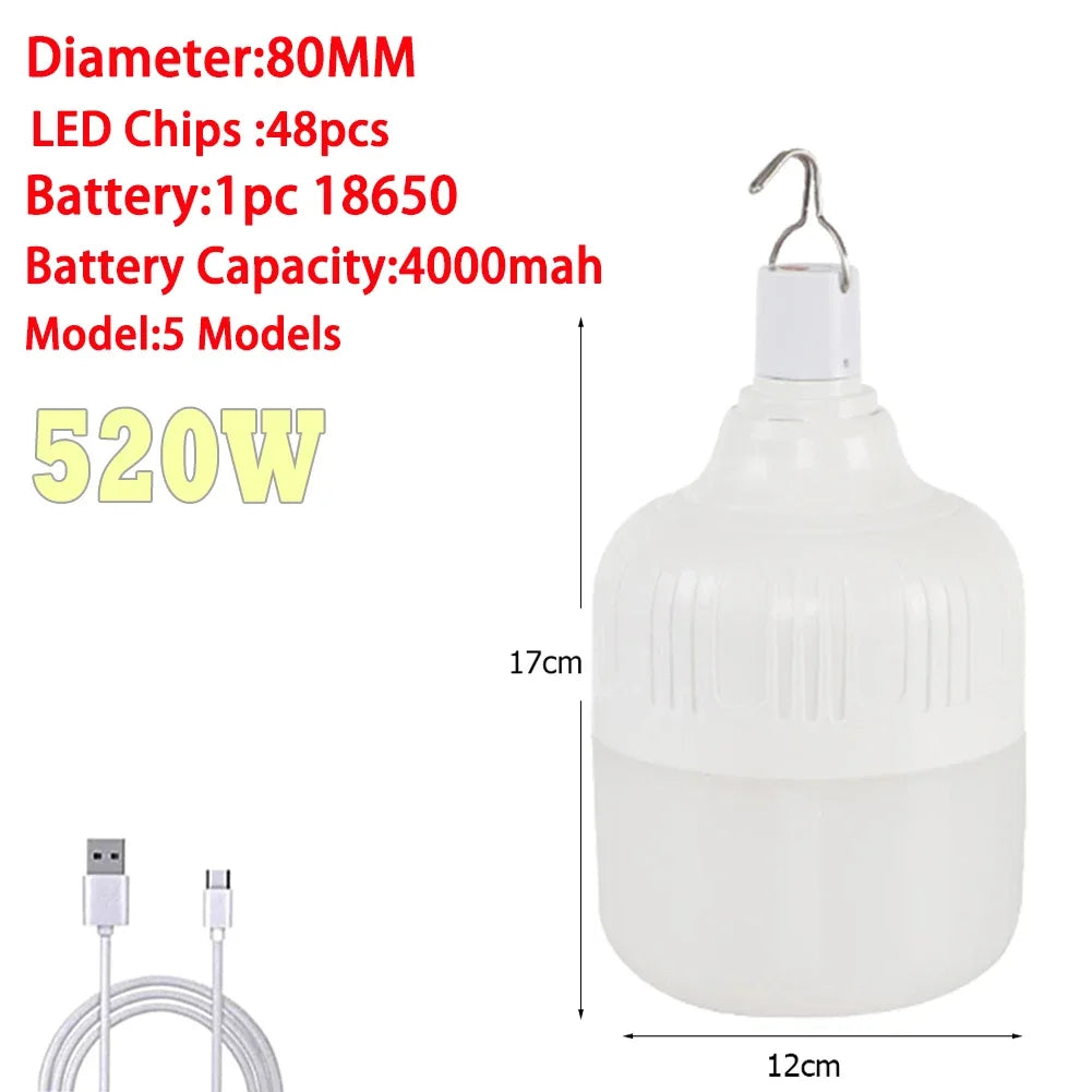 Portable Lantern Bulb Camping Light USB Rechargeable LED Bulb