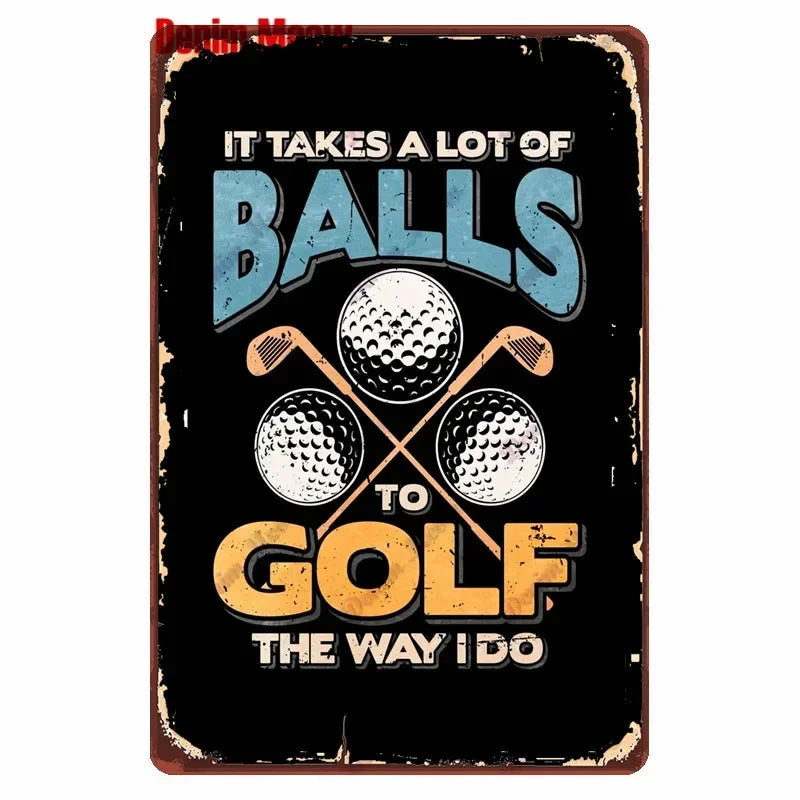 Vintage Golf Life Metal Wall Art Playing Golf Pin Up Girl Tin Sign Retro The Golf Father Decoration Club Home Decor 8x12 inch