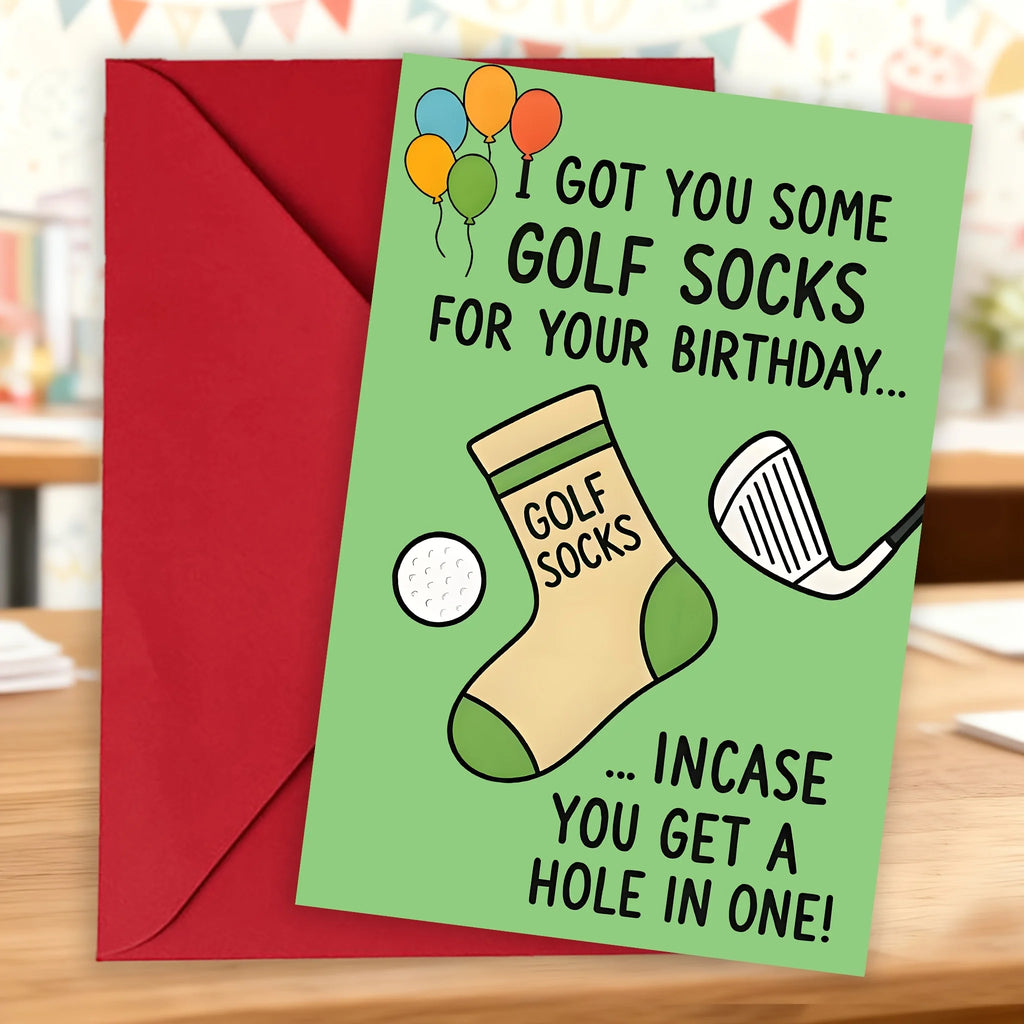1 gift for golf enthusiasts, suitable for sports celebration, funny golf themed greeting card, fun golf birthday card