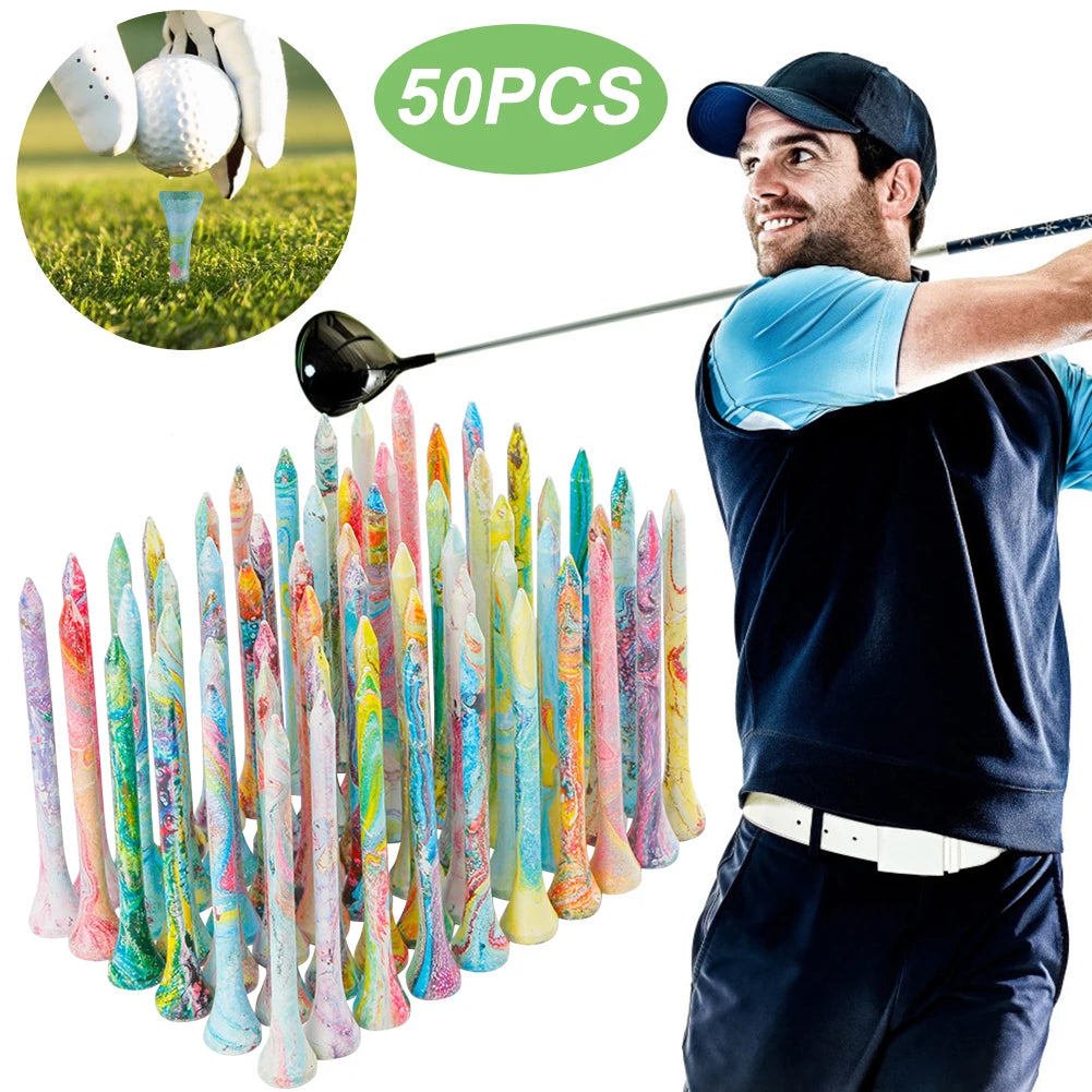 50Pcs Golf Wood Tees Mixed Color