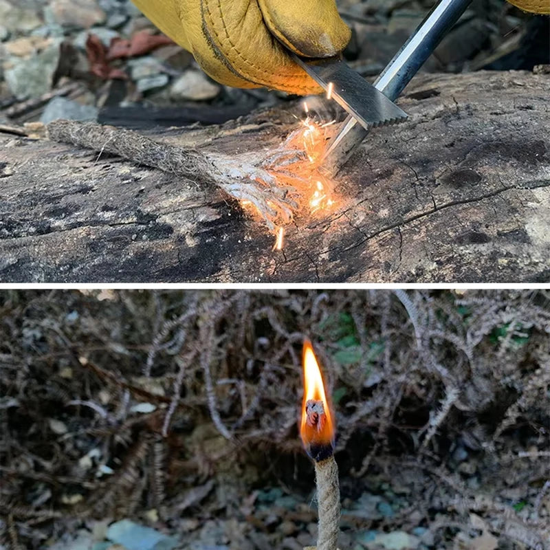 Outdoor Camping Flint Magnesium Rod Set Waterproof with White Steel Scraper Gnition Flint Rod EDC Survival Fire Starting Tool