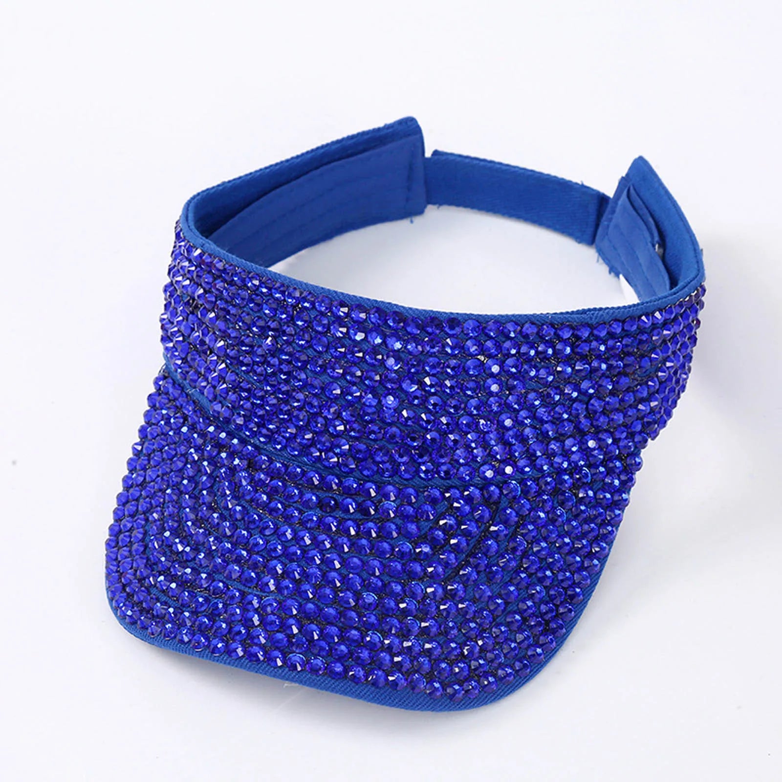 Glitter Visor Shiny Rhinestones Sport Cap Solid Empty Top Hats Golf Cap Adjustable Baseball Cap Outdoor Sun Hat For Women Men