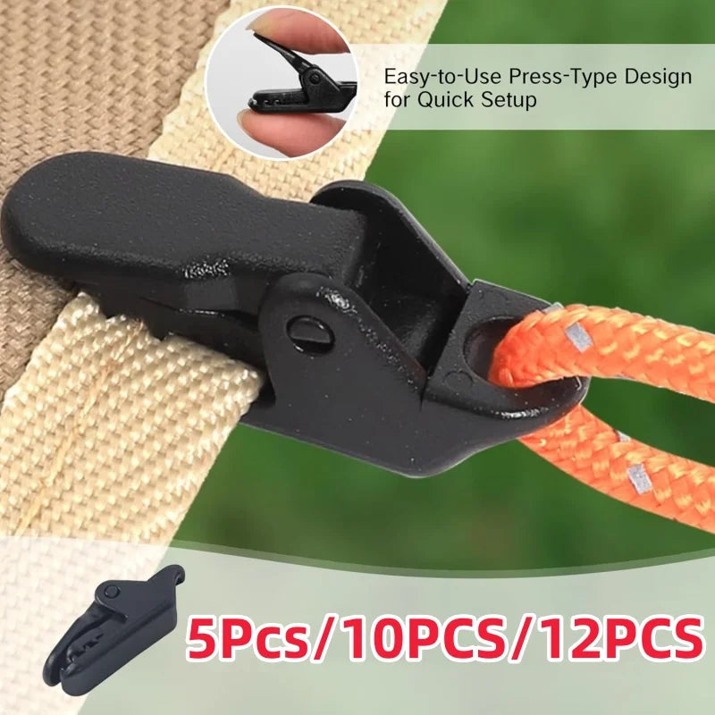 5/10/12PCS Tent Awning Alligator Clip Heavy Duty Clamp For Tarpaulin Shelter Windproof Reinforced Grip Camping Hike Tool